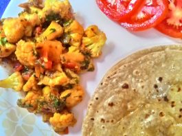 dry cauliflower tomato recipe